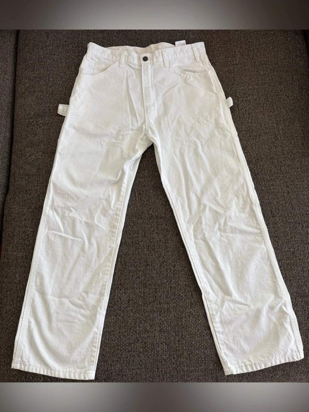 Dickies Men’s 34x30 White Carpenter Work Pants Straight Leg Utility